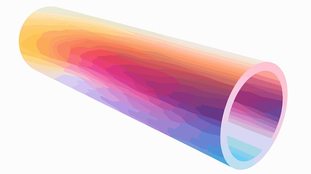 Vibrant Abstract Color Gradient Tube Shape Vector