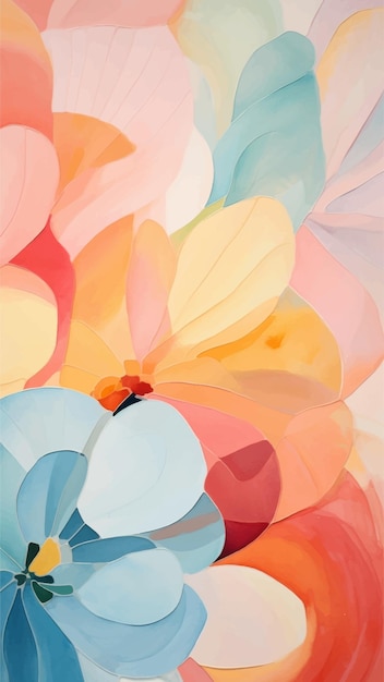 Vector vibrant abstract floral painting