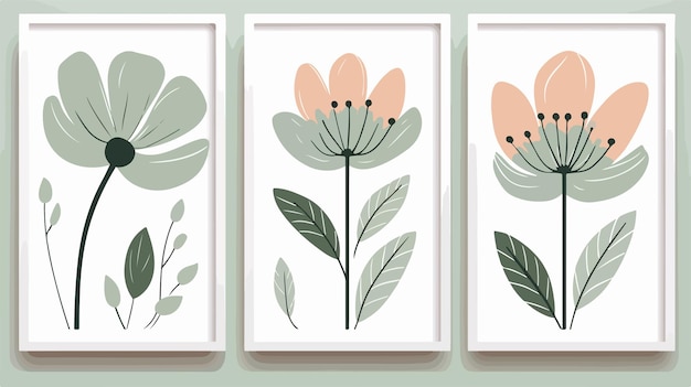 Vibrant Abstract Flower Posters Bundle for Trendy Botanical Wall Art