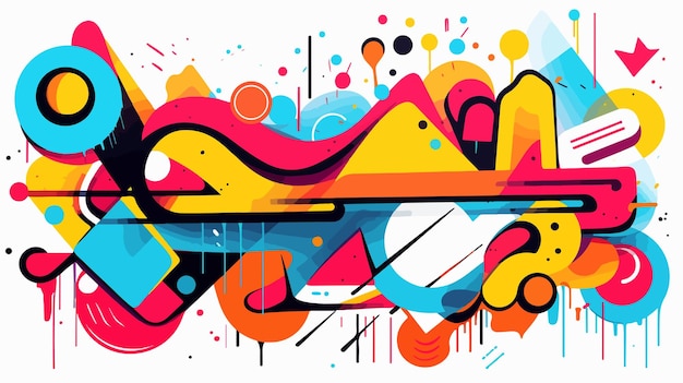 Vector vibrant abstract graffiti art background for creative designs