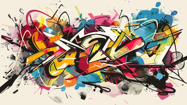 Vector vibrant abstract graffiti on grunge background