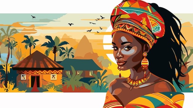 Vector vibrant african posters and banners for creative projects