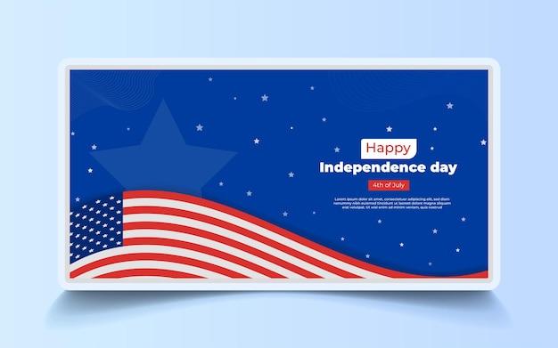 Vibrant American Independence Day Banner Celebrate Freedom and Patriotism with Captivating Design