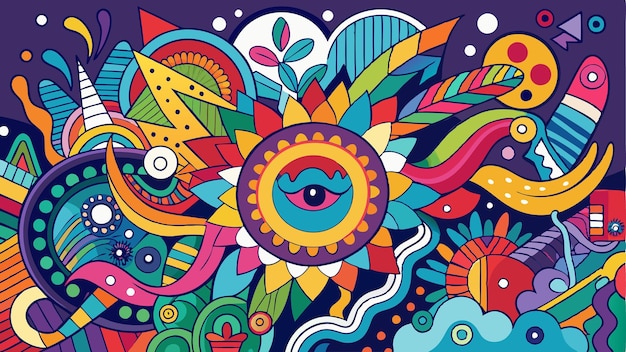 Vector vibrant and artistic doodle vector collection featuring abstract patterns