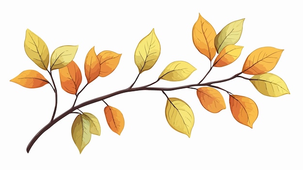 Vibrant Autumn Leaves Branch Vector Icon