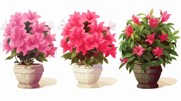 Vector vibrant azalea flower pot banners for shop promotion