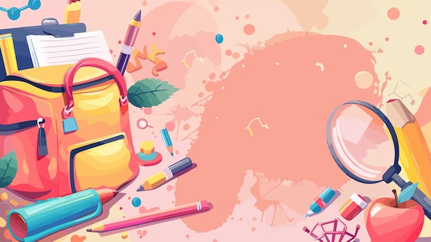 Vibrant Back to School Background Template with Colorful Geometry and Text Elements