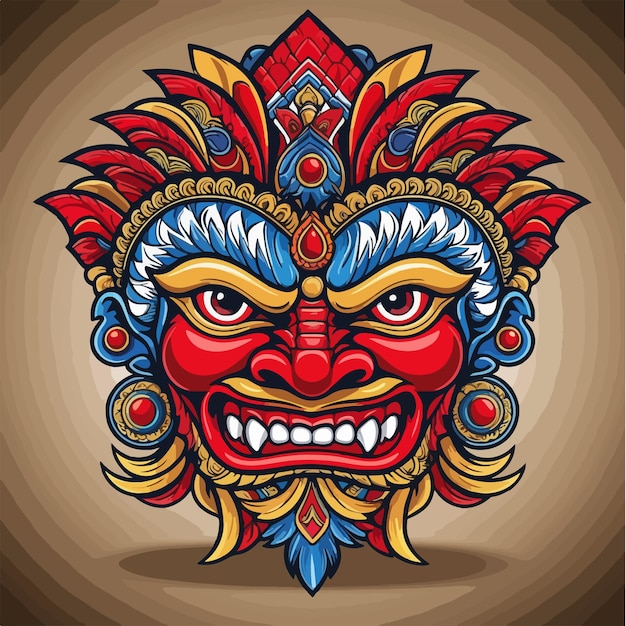 Vibrant Balinese Mask Traditional Cultural Art