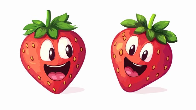 Vector vibrant cartoon strawberry illustration sweet and playful fruit design