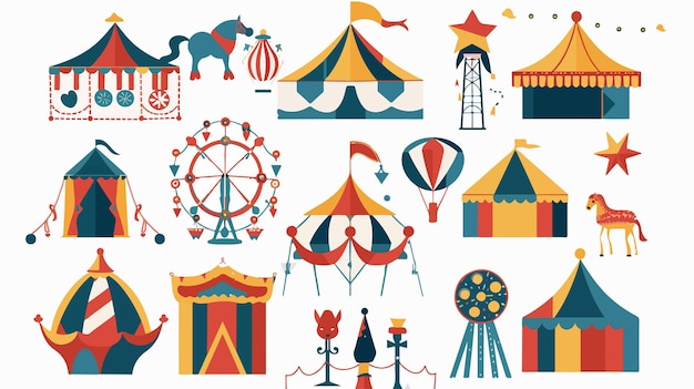 Vector vibrant circus carnival street festival purim carnival concept image