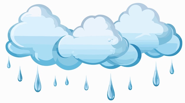 Vector vibrant cloud sky with raindrop cartoon vector illustration