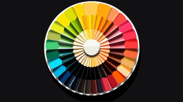 Vector vibrant color brush and palette illustration