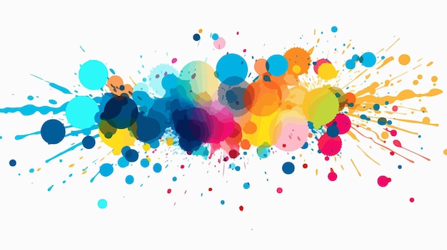 Vector vibrant color dots splashes paint points stock illustration