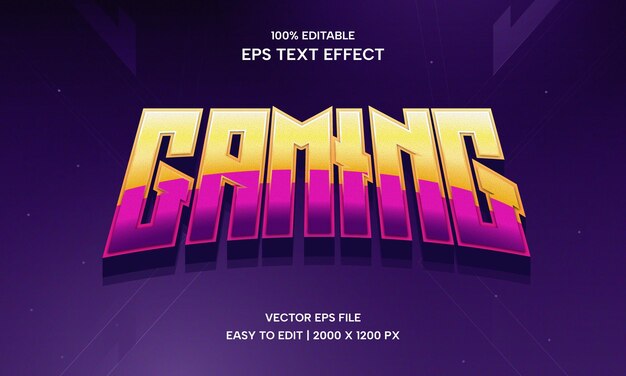 Vibrant Color Gaming text effect