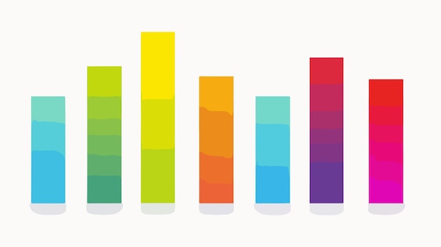 Vibrant Colored Bar Graph on White Background Vector Illustration