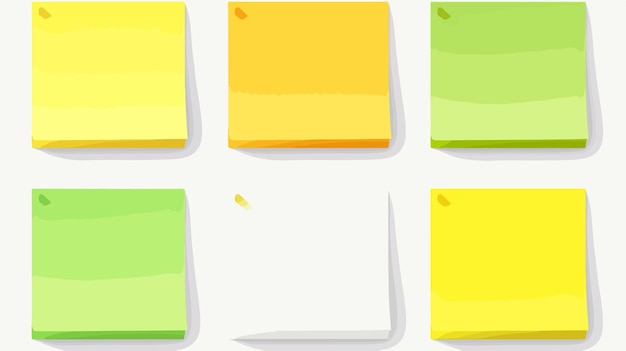 Vector vibrant colored note stickers set for organization and planning