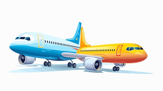 Vibrant Colorful Airplanes Flight White Background Illustration