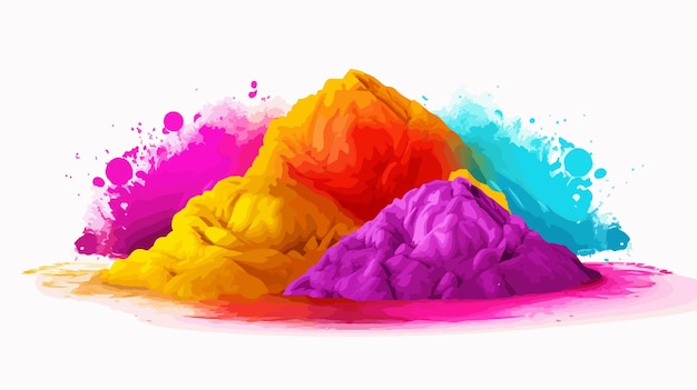 Vector vibrant colorful gulal powder explosion on holi festival