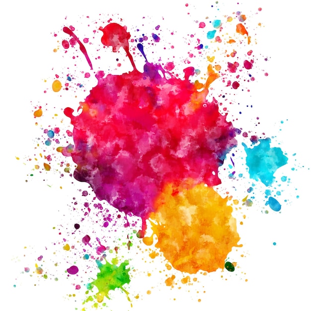 Vibrant Colorful Paint Splashes Vector Background