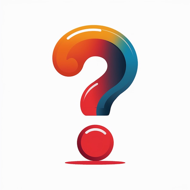 A vibrant and colorful question mark