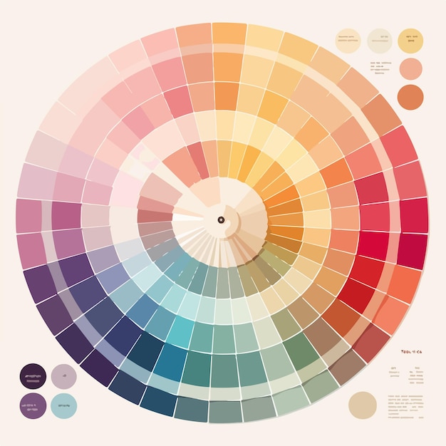 Vector vibrant colour palette with paint sampler color wheel