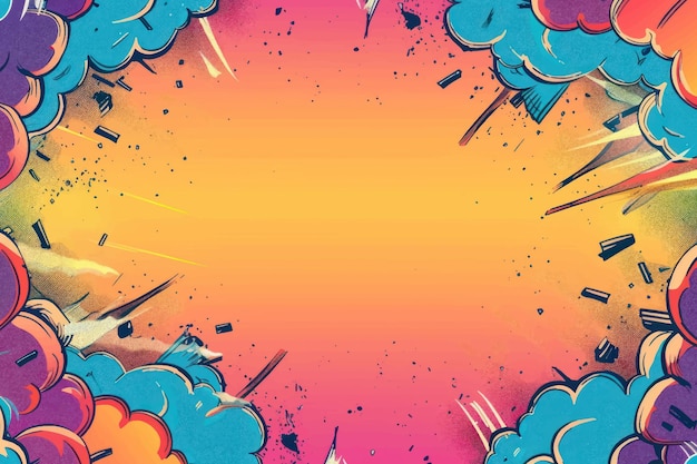 Vector vibrant comic explosion background