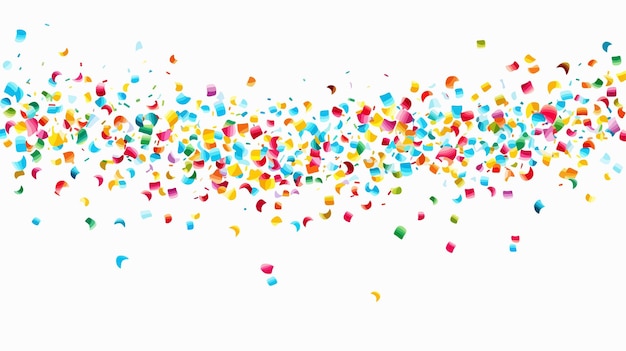 Vector vibrant confetti falling in colorful array