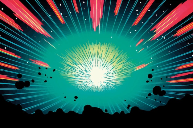 Vector vibrant cosmic explosion artwork