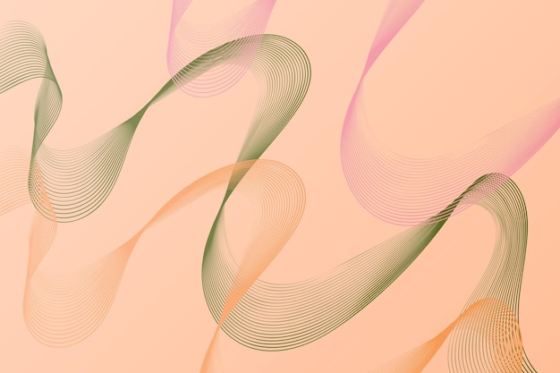 Vibrant and dynamic abstract background featuring wavy lines in pink and green hues