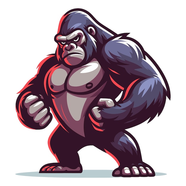 vibrant and expressive cartoon gorilla vector illustration standing proud and playful