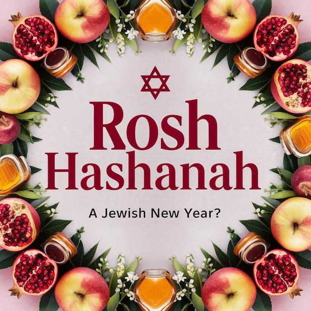 Vector vibrant and festive image styled as a promotional poster for rosh hashanah the jewish new year