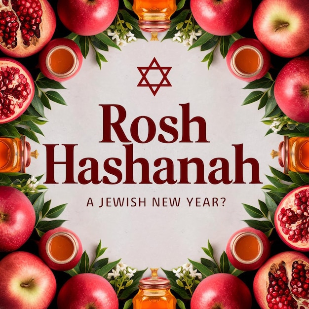 Vector vibrant and festive image styled as a promotional poster for rosh hashanah the jewish new year