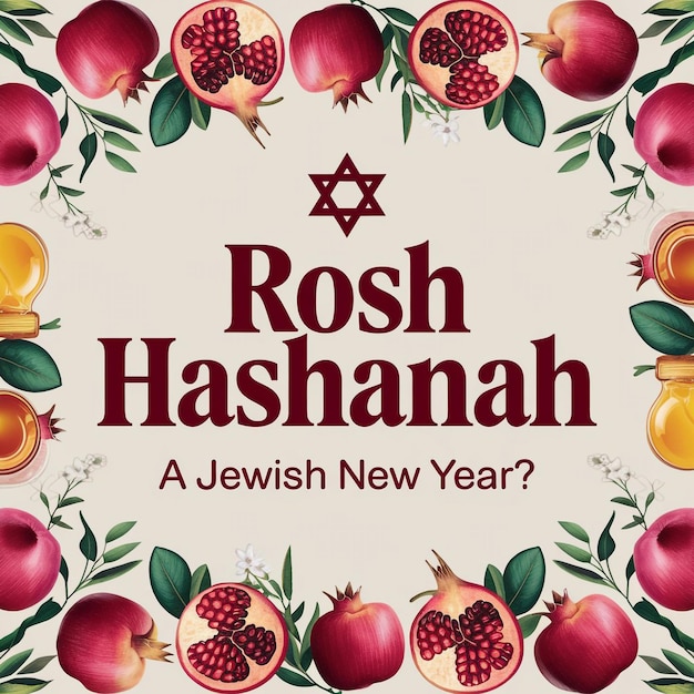 Vector vibrant and festive image styled as a promotional poster for rosh hashanah the jewish new year