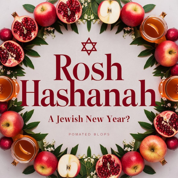 Vector vibrant and festive image styled as a promotional poster for rosh hashanah the jewish new year