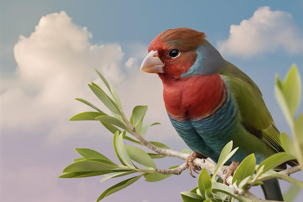 Vibrant Finch Perched on a Branch beutifull bird on a branch