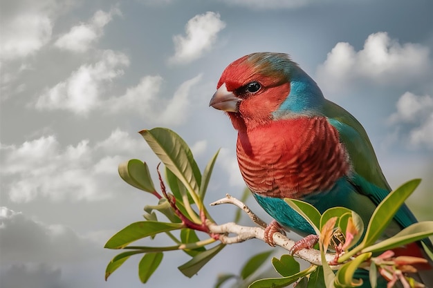 Vibrant Finch Perched on a Branch beutifull bird on a branch