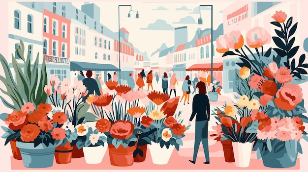 Vibrant Flower Market Poster Design