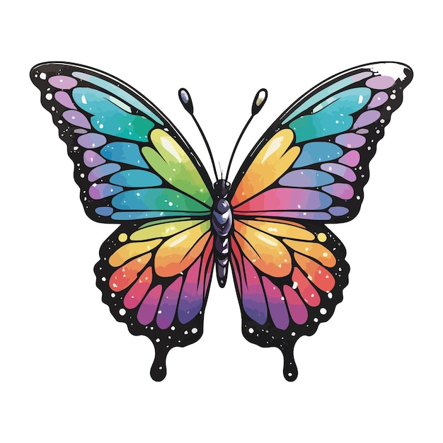 Vibrant Glitter Rainbow Butterfly Designs