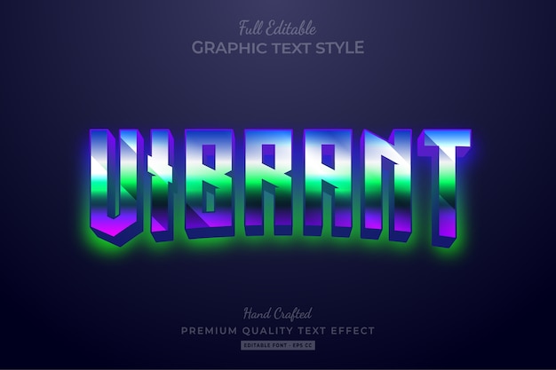 Vibrant Gradient 80's Retro Editable Text Style Effect Premium