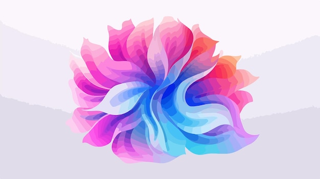 Vector vibrant gradient flower shape vector illustration