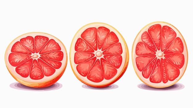 Vector vibrant grapefruit collection banner with fresh and juicy watercolor fruits