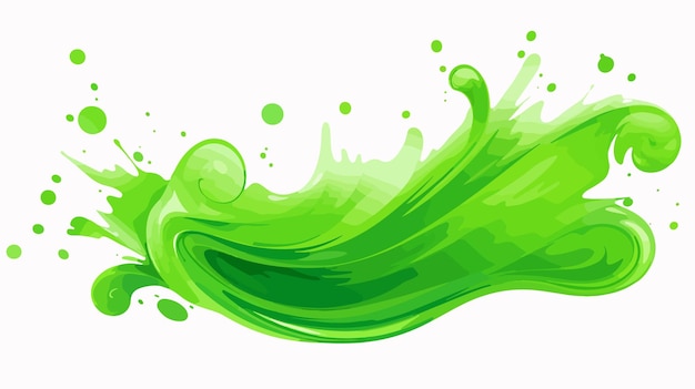 Vector vibrant green color splash on white background