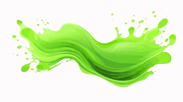 Vector vibrant green color splash on white background