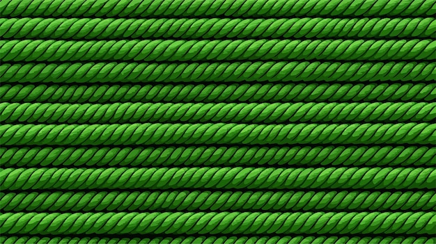 Vector vibrant green rope background in cartoon vector style