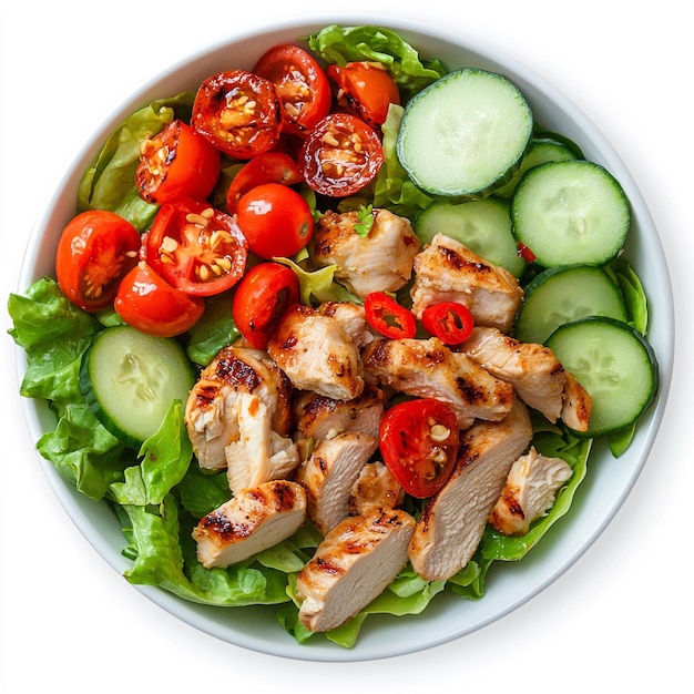 Vibrant Grilled Chicken Salad A Colorful Symphony of Fresh Vegetables and Lean Protein Delight