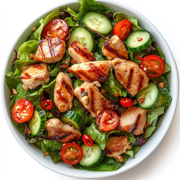 Vibrant Grilled Chicken Salad A Colorful Symphony of Fresh Vegetables and Lean Protein Delight