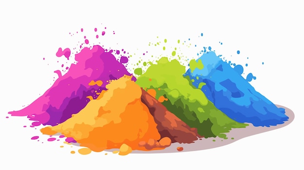 Vibrant Gulal Colors Powder Illustration