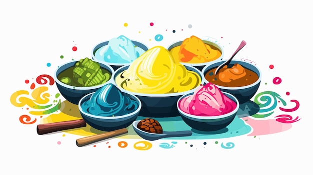 Vibrant Gulal Powder and Colors Illustration