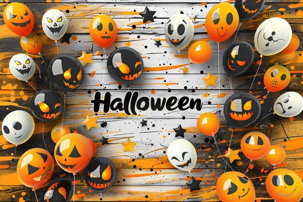 Vector vibrant halloween digital art background