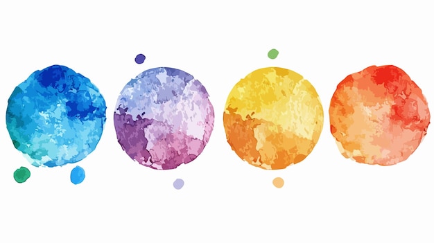 Vector vibrant hand drawn watercolor round spots for eyecatching designs